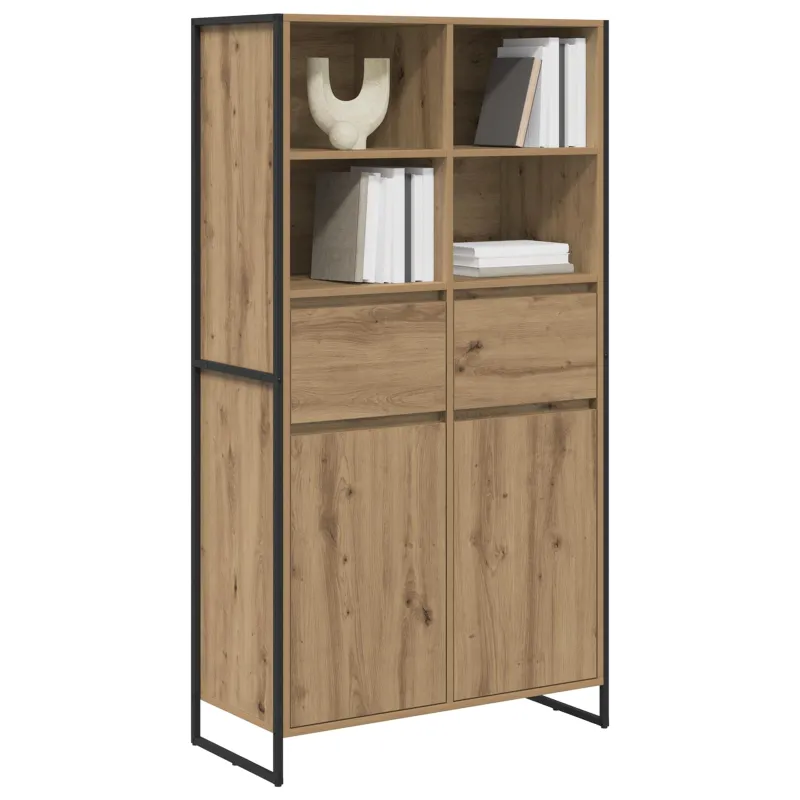 Kabalas su stalčių 2 pcs Meistrų ąžuolas 81 x 36 x 150.5 cm