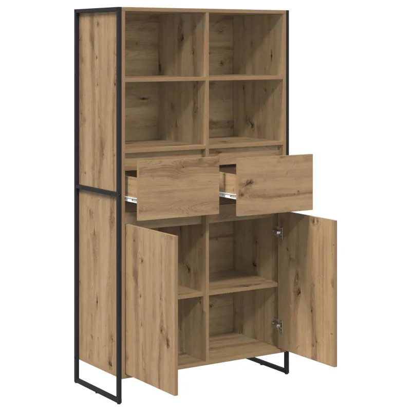 Kabalas su stalčių 2 pcs Meistrų ąžuolas 81 x 36 x 150.5 cm