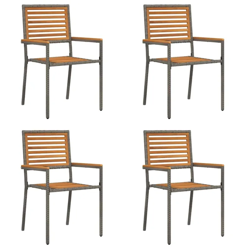 Sodo krėslai, kurie vienas ant kito sukraunami 4 pcs