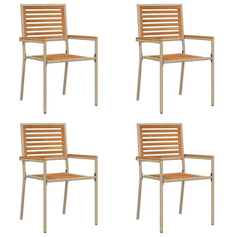 Sodo krėslai, kurie vienas ant kito sukraunami 4 pcs