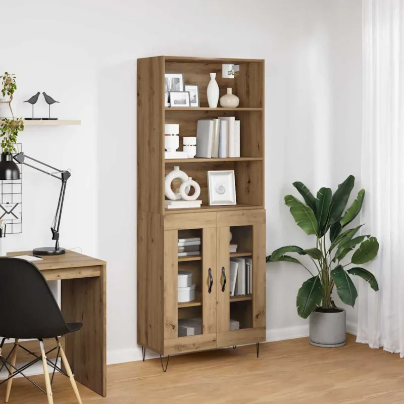 Aukštas spintelė 2 pcs Amatininkų ąžuolas Apdirbta mediena