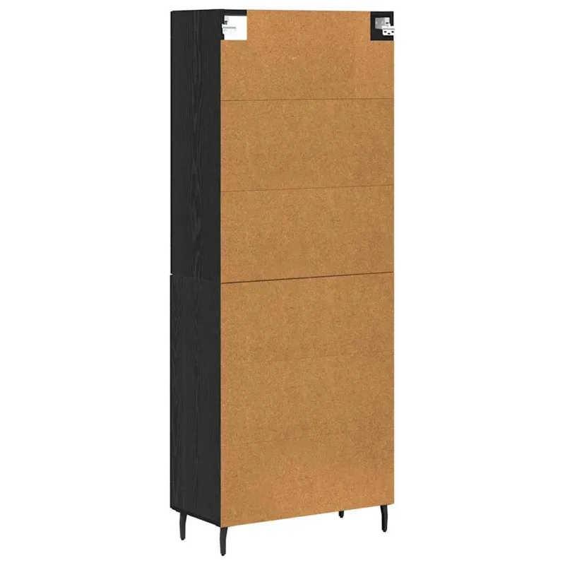 Aukštas spintelė 2 pcs Juodas ąžuolas