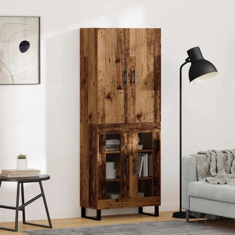 Aukštas spintelė 2 pcs Senovinis medis 69,5 x 34 x 180 cm