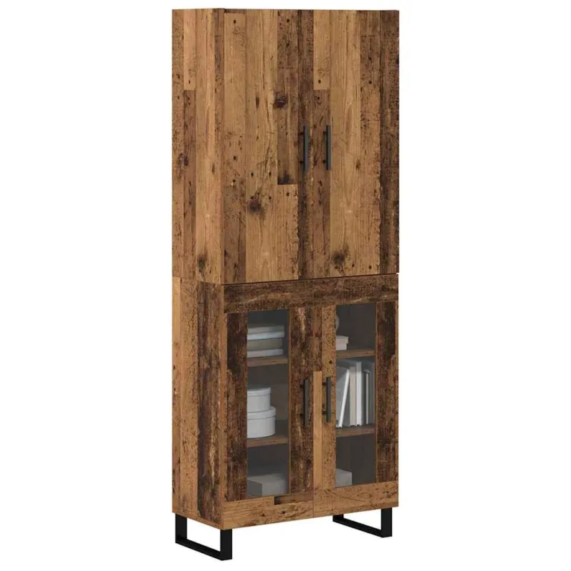 Aukštas spintelė 2 pcs Senovinis medis 69,5 x 34 x 180 cm