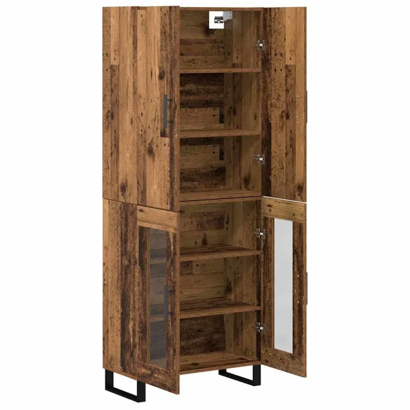 Aukštas spintelė 2 pcs Senovinis medis 69,5 x 34 x 180 cm