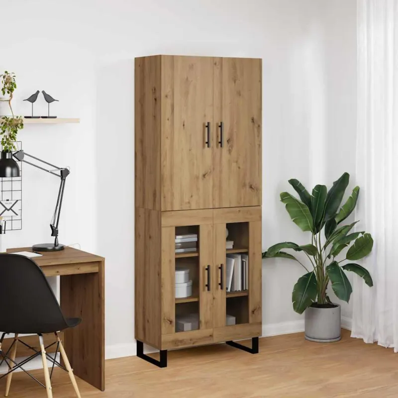 Aukštas spintelė 2 pcs Amatininkų ąžuolas 69,5 x 34 x 180 cm