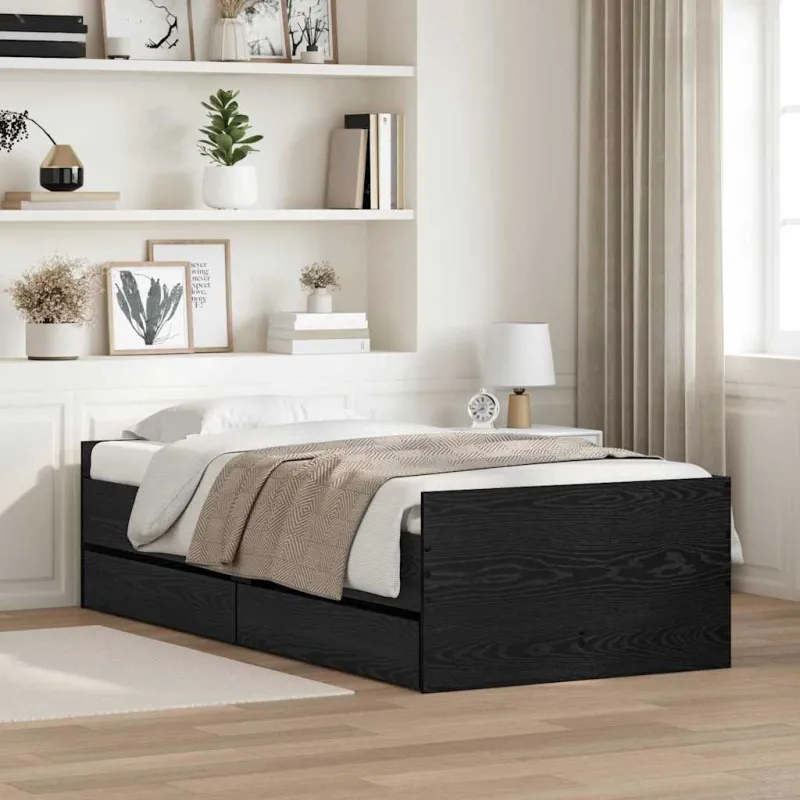 Lovos rėmas Juodas ąžuolas 100 x 200 cm Kietos pušies mediena