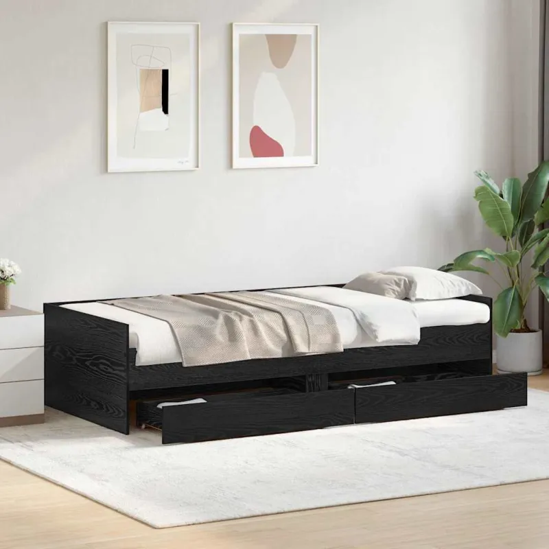 Lovos rėmas Juodas ąžuolas 100 x 200 cm Kietos pušies mediena