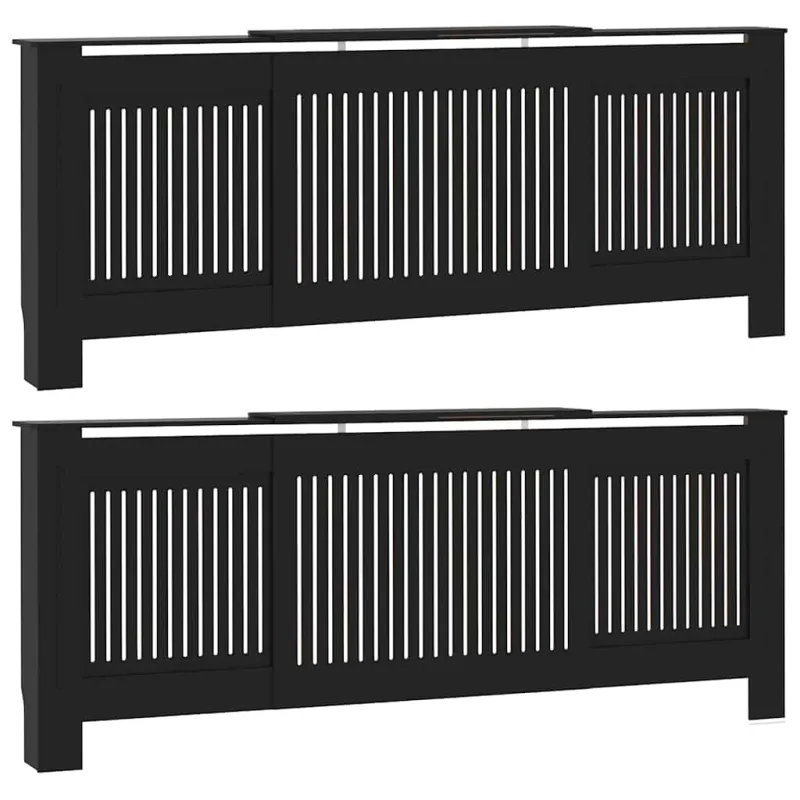 Radiatoriaus dangtis 2 pcs Juoda 205 x 20,5 x 81,5cm