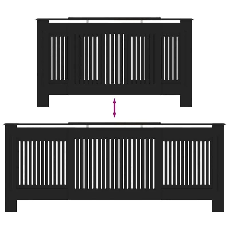 Radiatoriaus dangtis 2 pcs Juoda 205 x 20,5 x 81,5cm
