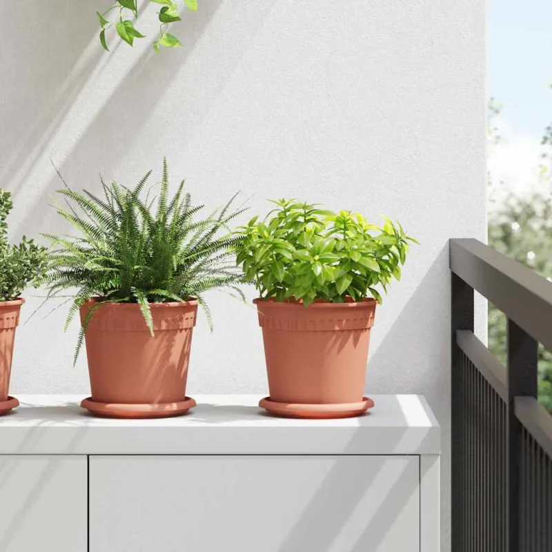Augalų vazonai 6 pcs Raudona plyta Ø 17 x 14 cm Plastmasė
