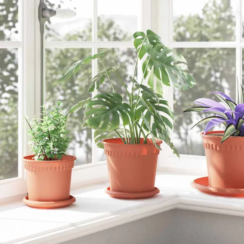 Augalų vazonai 6 pcs Raudona plyta Ø 17 x 14 cm Plastmasė