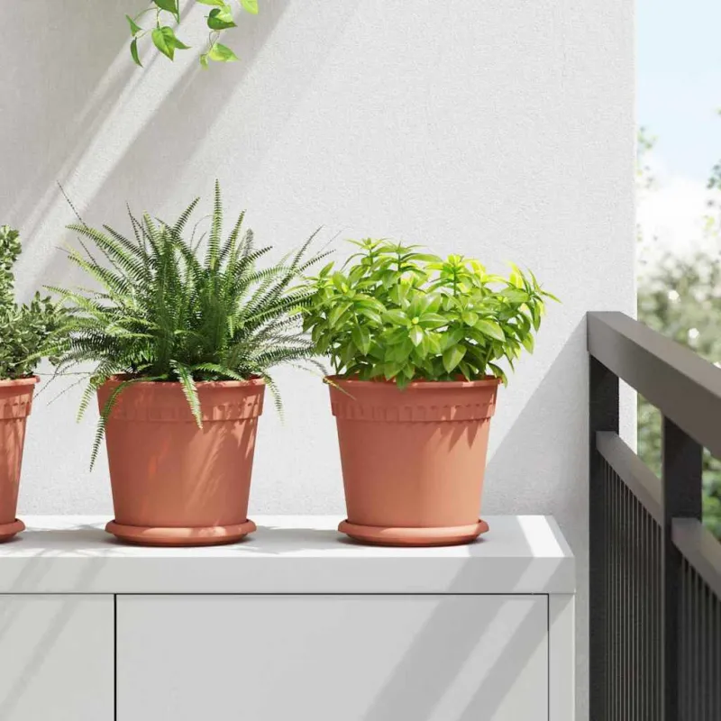 Augalų vazonai 6 pcs Raudona plyta Ø 19 x 16 cm Plastmasė