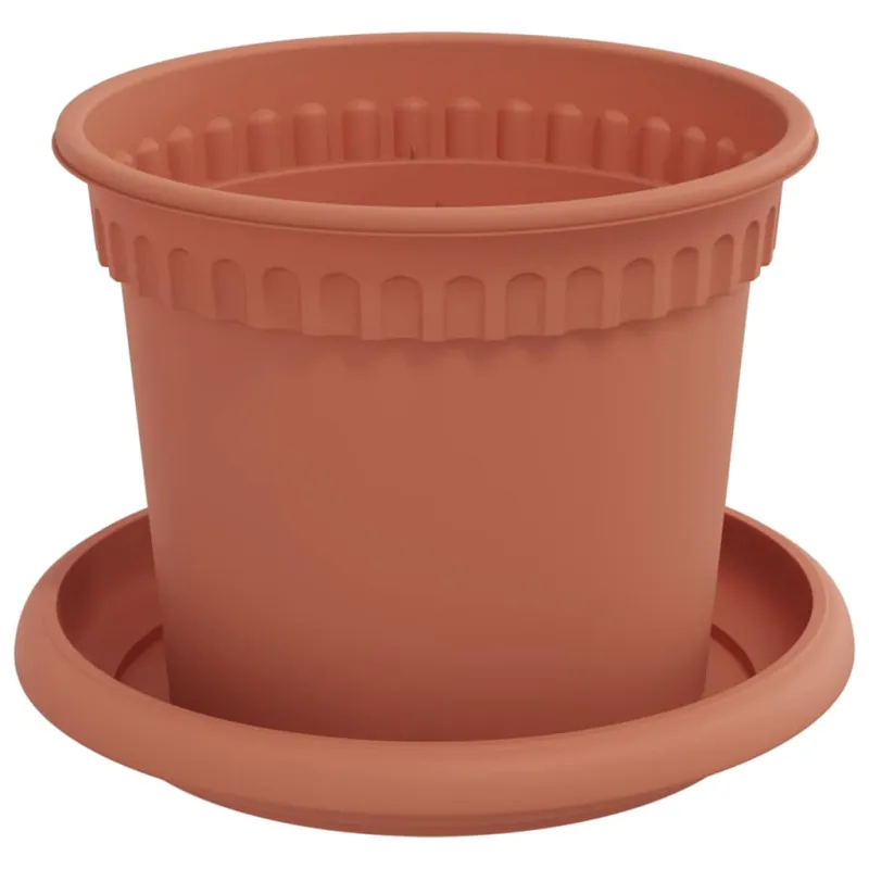 Augalų vazonai 24 pcs Raudona plyta Ø 12,5 x 10 cm Plastmasė
