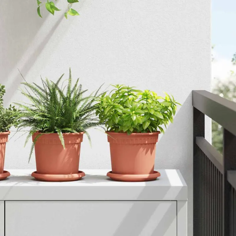 Augalų vazonai 24 pcs Raudona plyta Ø 15 x 12 cm Plastmasė