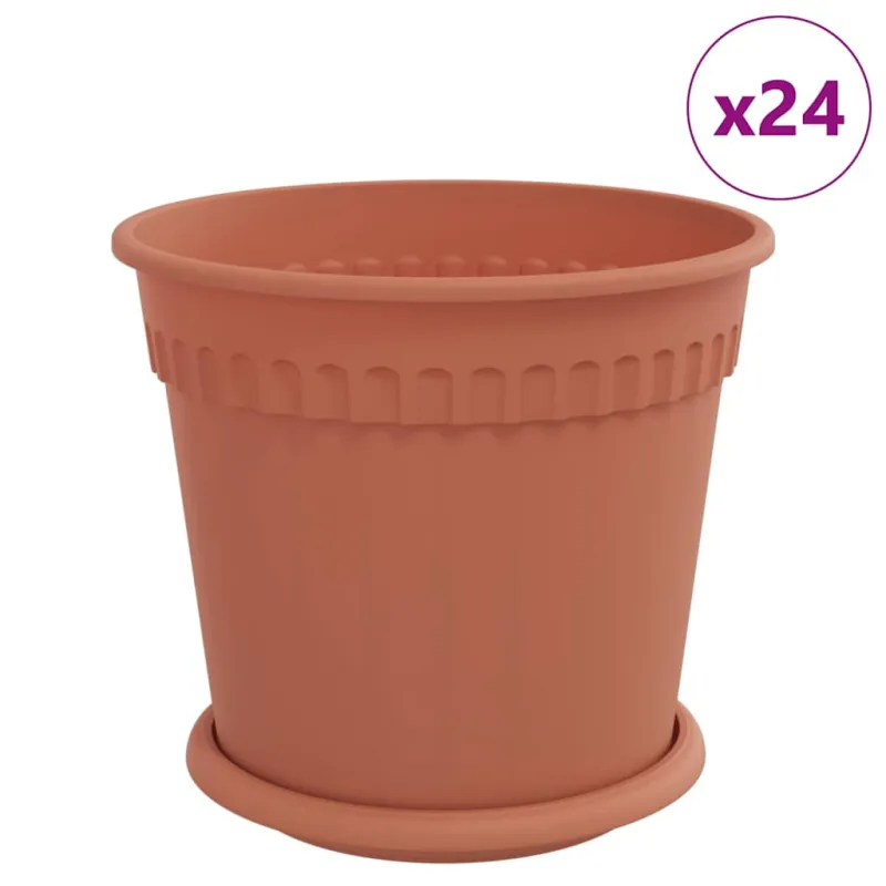 Augalų vazonai 24 pcs Raudona plyta Ø 19 x 16 cm Plastmasė
