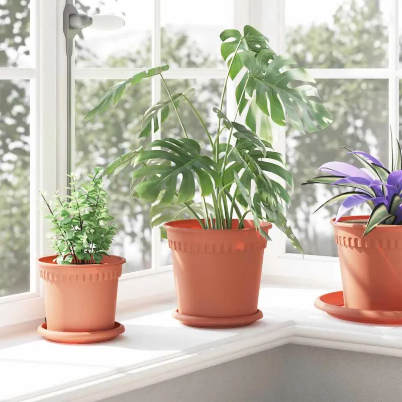 Augalų vazonai 24 pcs Raudona plyta Ø 19 x 16 cm Plastmasė