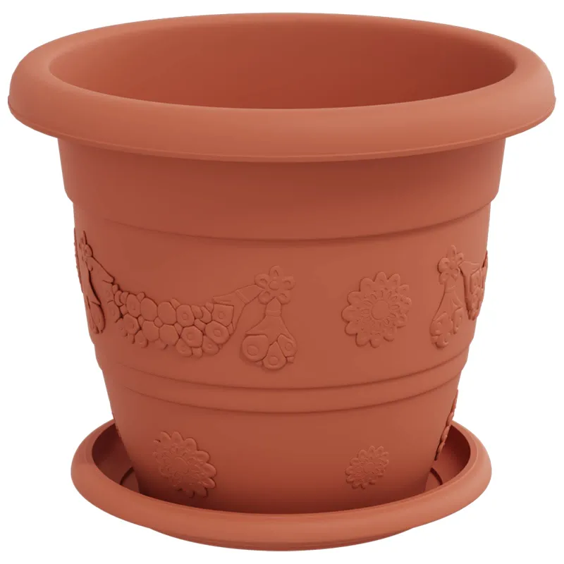 Augalų vazonai 6 pcs Raudona plyta Ø 22 x 18 cm Plastmasė