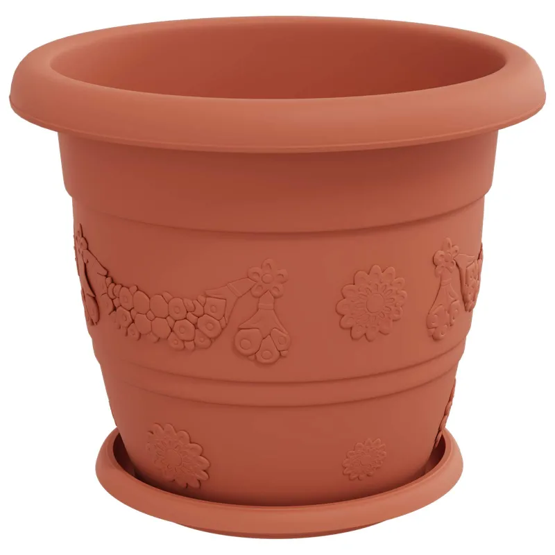 Augalų vazonai 6 pcs Raudona plyta Ø 30 x 25 cm Plastmasė