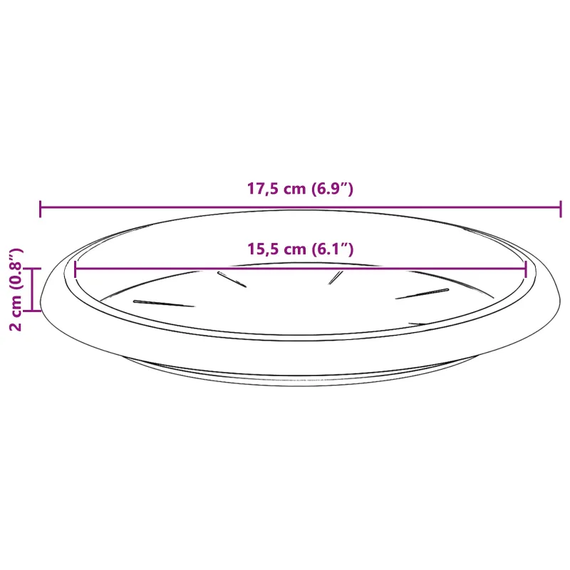 Augalų vazonai 6 pcs Juoda Ø 22 x 18 cm Plastmasė