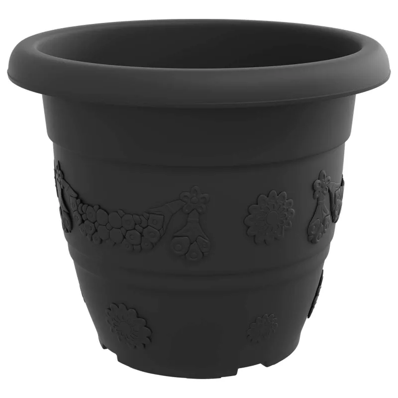 Augalų vazonai 6 pcs Juoda Ø 34 x 28 cm Plastmasė