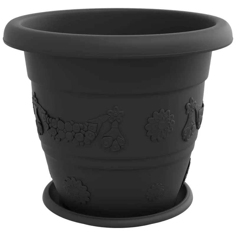 Augalų vazonai 6 pcs Juoda Ø 39 x 32 cm Plastmasė