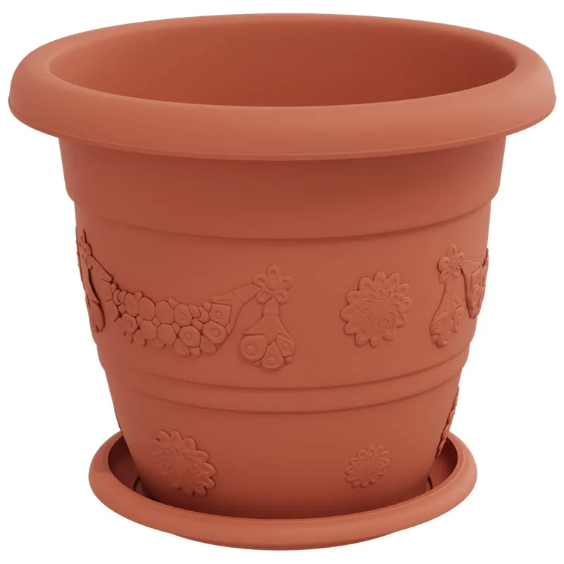 Augalų vazonai 24 pcs Raudona plyta Ø 26 x 21.5 cm Plastmasė