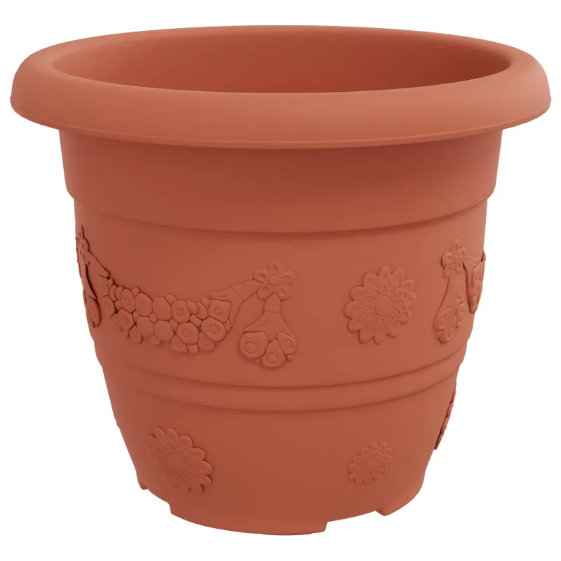 Augalų vazonai 24 pcs Raudona plyta Ø 30 x 25 cm Plastmasė