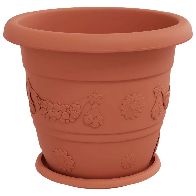 Augalų vazonai 24 pcs Raudona plyta Ø 34 x 28 cm Plastmasė