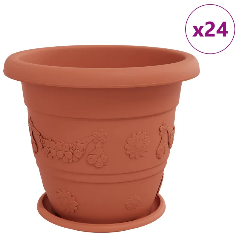 Augalų vazonai 24 pcs Raudona plyta Ø 39 x 32 cm Plastmasė