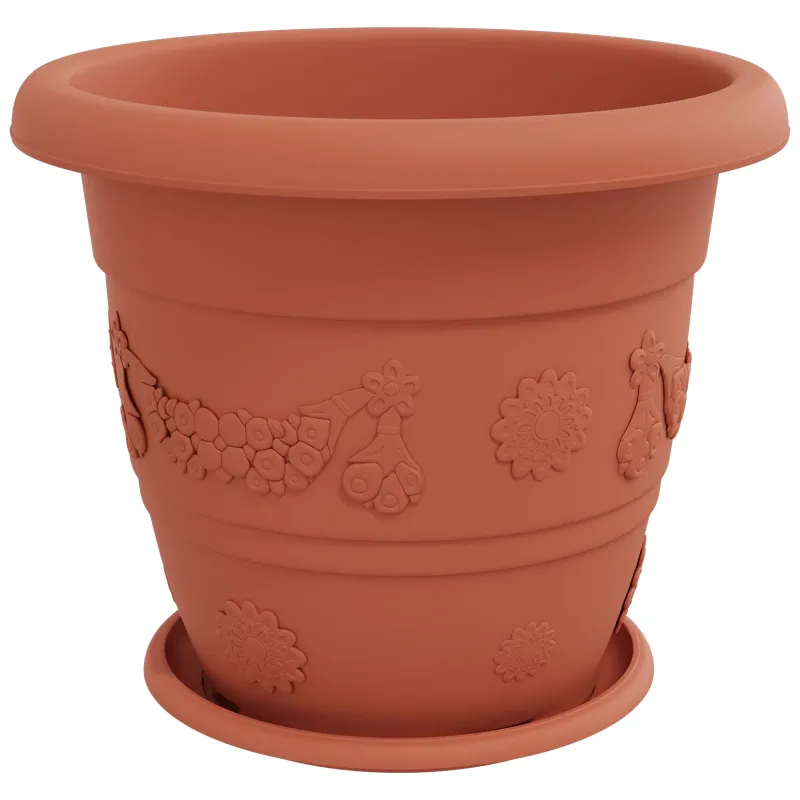 Augalų vazonai 24 pcs Raudona plyta Ø 39 x 32 cm Plastmasė
