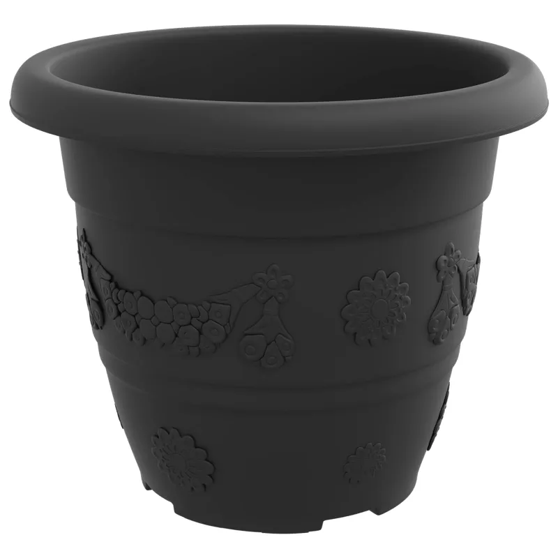 Augalų vazonai 24 pcs Juoda Ø 26 x 21.5 cm Plastmasė
