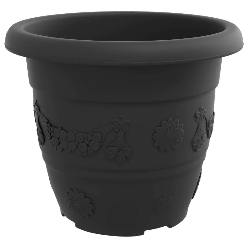 Augalų vazonai 24 pcs Juoda Ø 30 x 25 cm Plastmasė