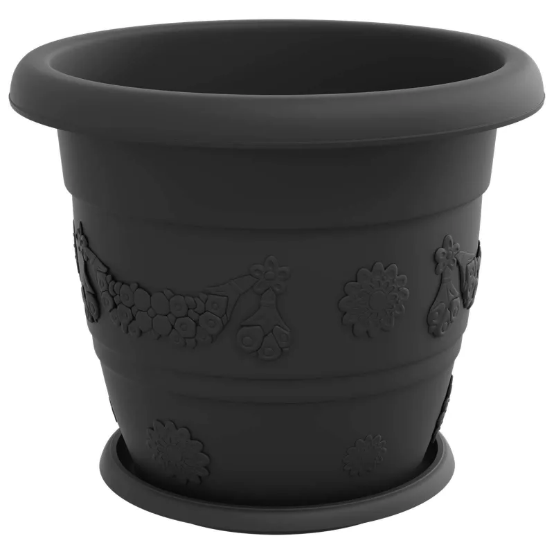 Augalų vazonai 24 pcs Juoda Ø 34 x 28 cm Plastmasė