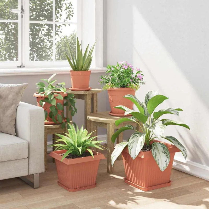 Augalų vazonai 6 pcs Raudona plyta 28,5 x 28,5 x 22 cm