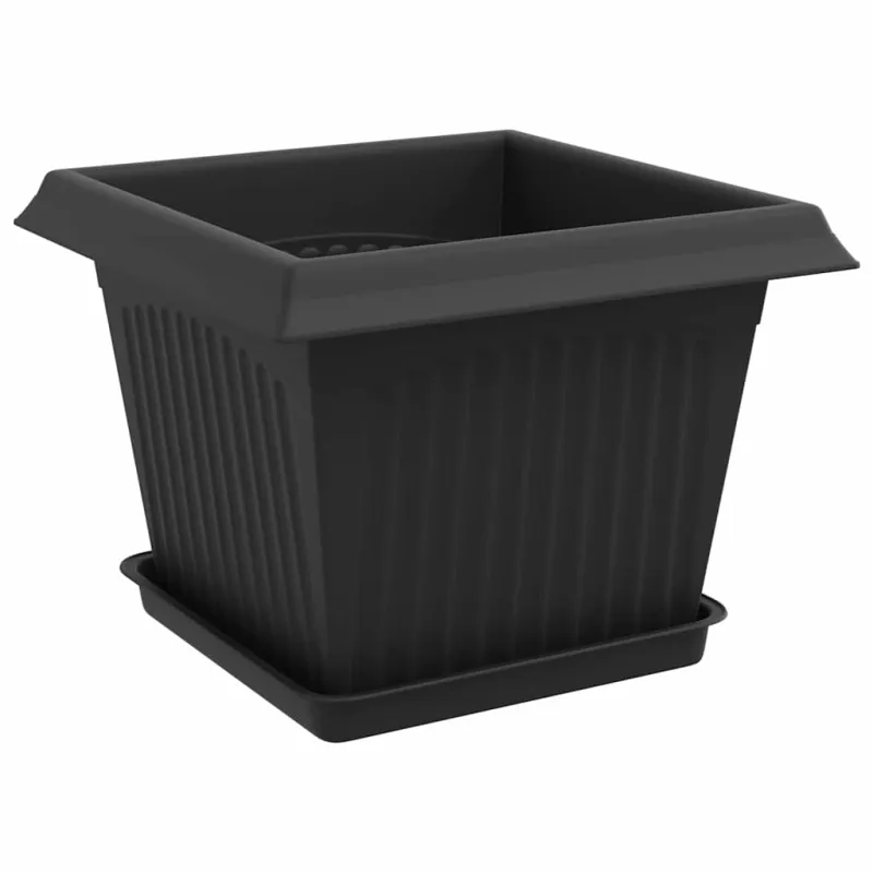 Augalų vazonai 6 pcs Juoda 23 x 23 x 17,5 cm Plastmasė