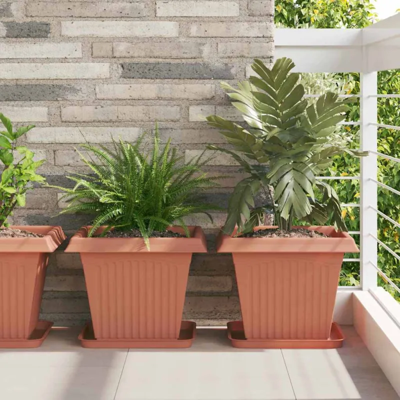 Augalų vazonai 24 pcs Raudona plyta 38 x 38 x 30 cm Plastmasė