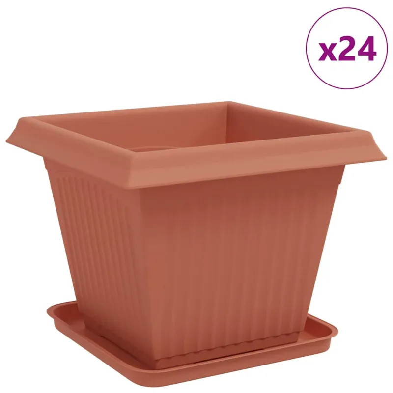 Augalų vazonai 24 pcs Raudona plyta 38 x 38 x 30 cm Plastmasė