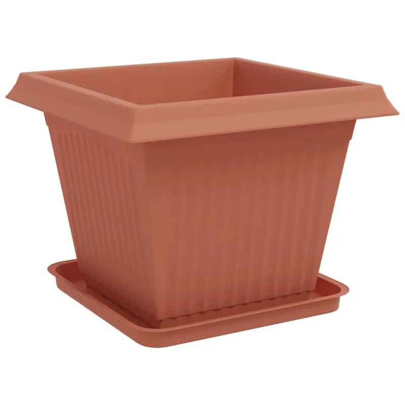 Augalų vazonai 24 pcs Raudona plyta 43 x 43 x 33,5 cm Plastmasė