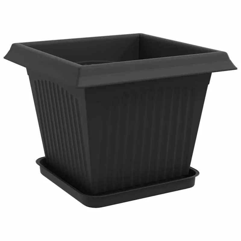 Augalų vazonai 24 pcs Juoda 33 x 33 x 26 cm Plastmasė