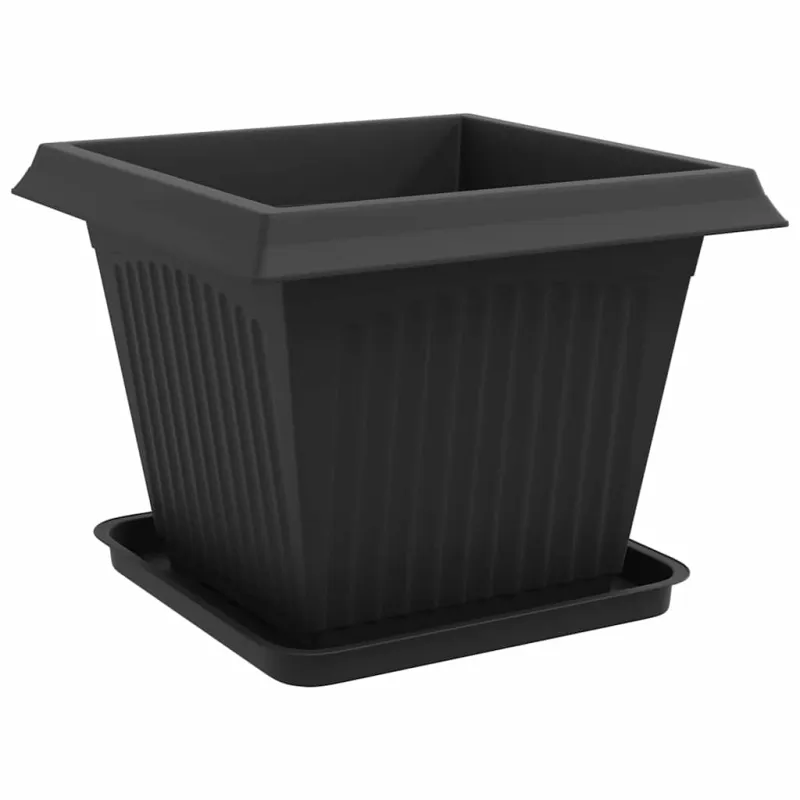 Augalų vazonai 24 pcs Juoda 43 x 43 x 33,5 cm Plastmasė