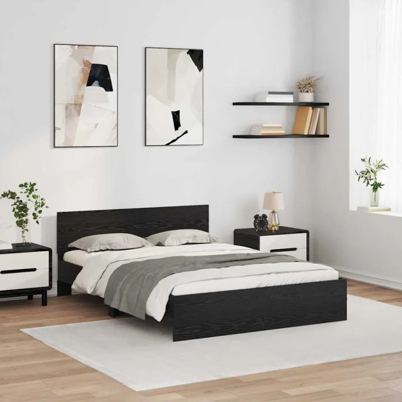 Lovos rėmas Juodas ąžuolas 120 x 200 cm Apdirbta mediena
