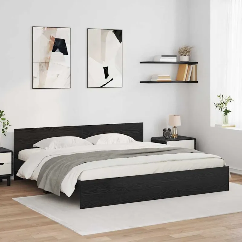 Lovos rėmas Juodas ąžuolas 180 x 200 cm Apdirbta mediena