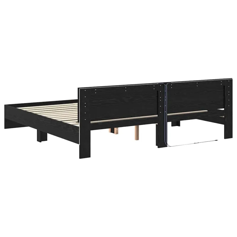 Lovos rėmas Juodas ąžuolas 200 x 200 cm Apdirbta mediena