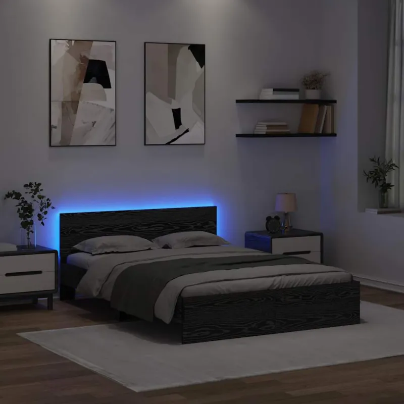 Lovos rėmas Juodas ąžuolas 150 x 200 cm Apdirbta mediena