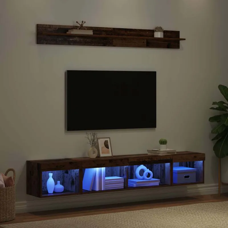 TV sieninio kabineto komplektas su LED 5 pcs Senas medis