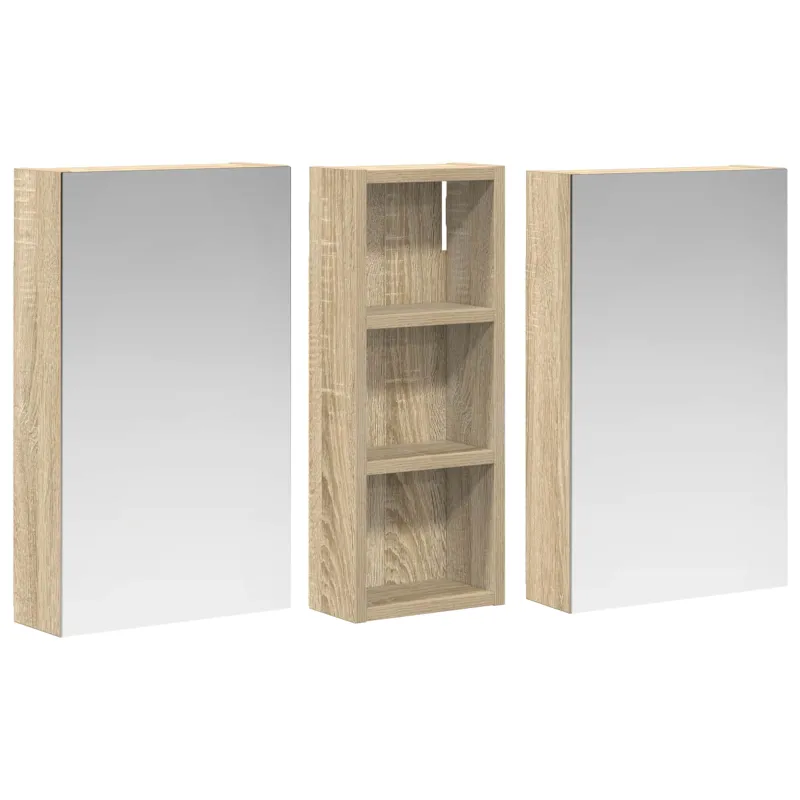 Vonios spintos komplektas su lentyna 3 pcs 80 x 10,5 x 50 cm