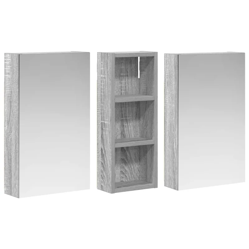 Vonios spintos komplektas su lentyna 3 pcs 80 x 10,5 x 50 cm