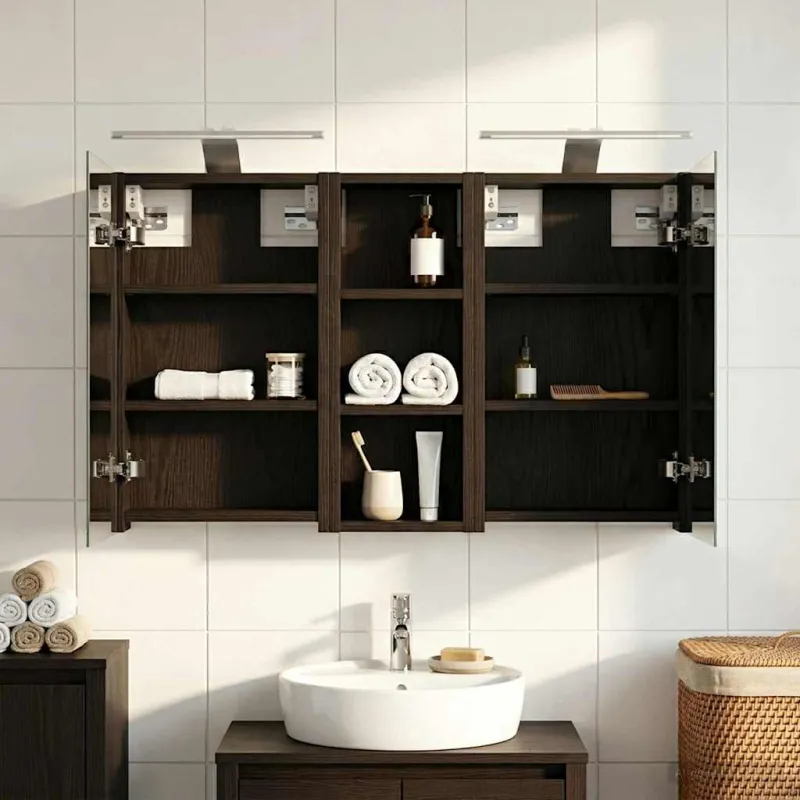 Vonios spintos komplektas su lentyna 3 pcs 80 x 10,5 x 50 cm