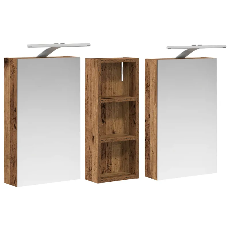 Vonios spintos komplektas su lentyna 3 pcs 80 x 10,5 x 50 cm